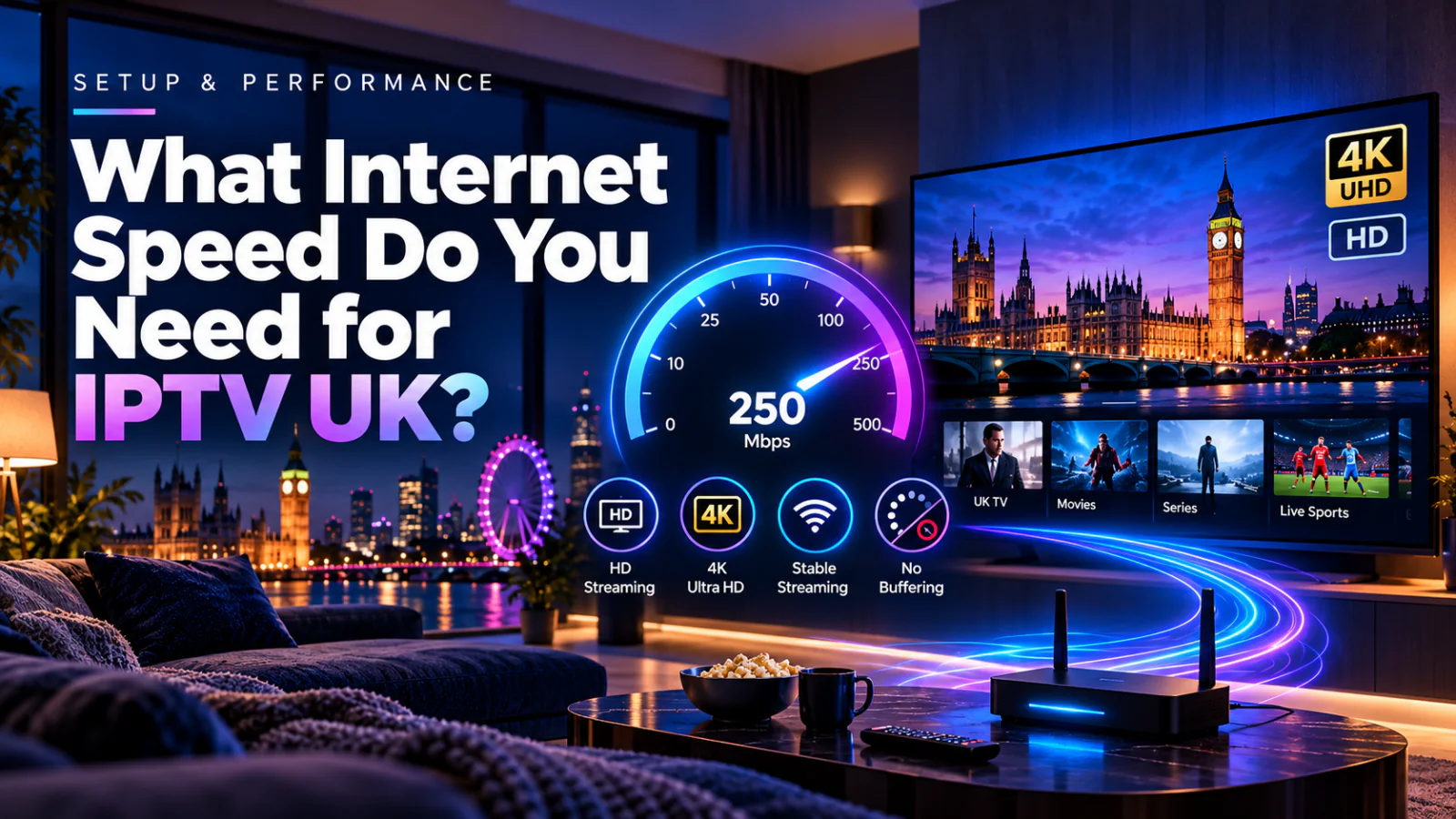 Internet speed requirements for IPTV UK